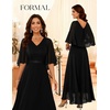 DRESSTELLS Wedding Guest Maxi Dress Mother of Bride 2026 Fall Evening Gown(Black)