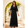 DRESSTELLS Wedding Guest Maxi Dress Mother of Bride 2026 Fall Evening Gown(Black)