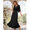 DRESSTELLS Wedding Guest Maxi Dress Mother of Bride 2026 Fall Evening Gown(Black)