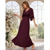 DRESSTELLS Wedding Guest Maxi Dress Mother of Bride 2026 Fall Evening Gown(Burgundy)
