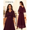 DRESSTELLS Wedding Guest Maxi Dress Mother of Bride 2026 Fall Evening Gown(Burgundy)