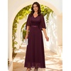 DRESSTELLS Wedding Guest Maxi Dress Mother of Bride 2026 Fall Evening Gown(Burgundy)