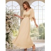 DRESSTELLS Wedding Guest Maxi Dress Mother of Bride 2026 Fall Evening Gown(Champagne)