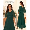 DRESSTELLS Wedding Guest Maxi Dress Mother of Bride 2026 Fall Evening Gown(Darkgreen)