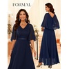 DRESSTELLS Wedding Guest Maxi Dress Mother of Bride 2026 Fall Evening Gown(Navy)