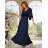 DRESSTELLS Wedding Guest Maxi Dress Mother of Bride 2026 Fall Evening Gown(Navy)