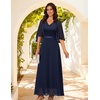 DRESSTELLS Wedding Guest Maxi Dress Mother of Bride 2026 Fall Evening Gown(Navy)
