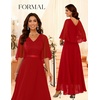 DRESSTELLS Wedding Guest Maxi Dress Mother of Bride 2026 Fall Evening Gown(Red)