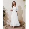 DRESSTELLS Wedding Guest Maxi Dress Mother of Bride 2026 Fall Evening Gown(White)