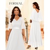 DRESSTELLS Wedding Guest Maxi Dress Mother of Bride 2026 Fall Evening Gown(White)