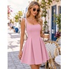 DRESSTELLS Women’s Cocktail Dress, Short Wedding Guest Summer Mini Square Neck Bow Tie Homecoming Party Dresses 2026(Pink)