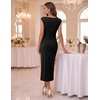DRESSTELLS Women’s Cocktail Midi Dresses for Wedding Guest(Black)
