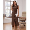DRESSTELLS Women’s Cocktail Midi Dresses for Wedding Guest(Brown)