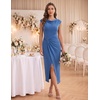 DRESSTELLS Women’s Cocktail Midi Dresses for Wedding Guest(Greyblue)