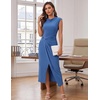 DRESSTELLS Women’s Cocktail Midi Dresses for Wedding Guest(Greyblue)