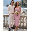 DRESSTELLS Women’s Formal Wedding Guest Dresses, Long Sequin Cocktail Dress(Blush)