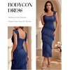 DRESSTELLS Women’s Formal Wedding Guest Dresses, Long Sequin Cocktail Dress(Navy)