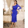 Women Cocktail Sparkly Sequin Formal Wedding Guest Dress RoyalBlue XL
