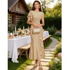 Women’s Cocktail Sparkly Dress, Formal Gowns and Evening Dress Champagne L