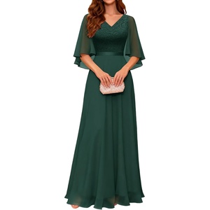 DRESSTELLS Wedding Guest Maxi Dress Mother of Bride 2026 Fall Evening Gown(Darkgreen)