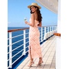 DRESSTELLS Formal Floral Wedding Guest Dresses for Women 2026 Long Cocktail Party Summer Spaghetti Strap Mesh Ruched Maxi Slit Dress Pink Floral M