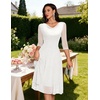 DRESSTELLS Women’s Formal Wedding Guest Sequin Cocktail Party Midi Knee Length Aline Petite Sparkly Fancy Mesh Mother Bride Evening Dress 2026 White S