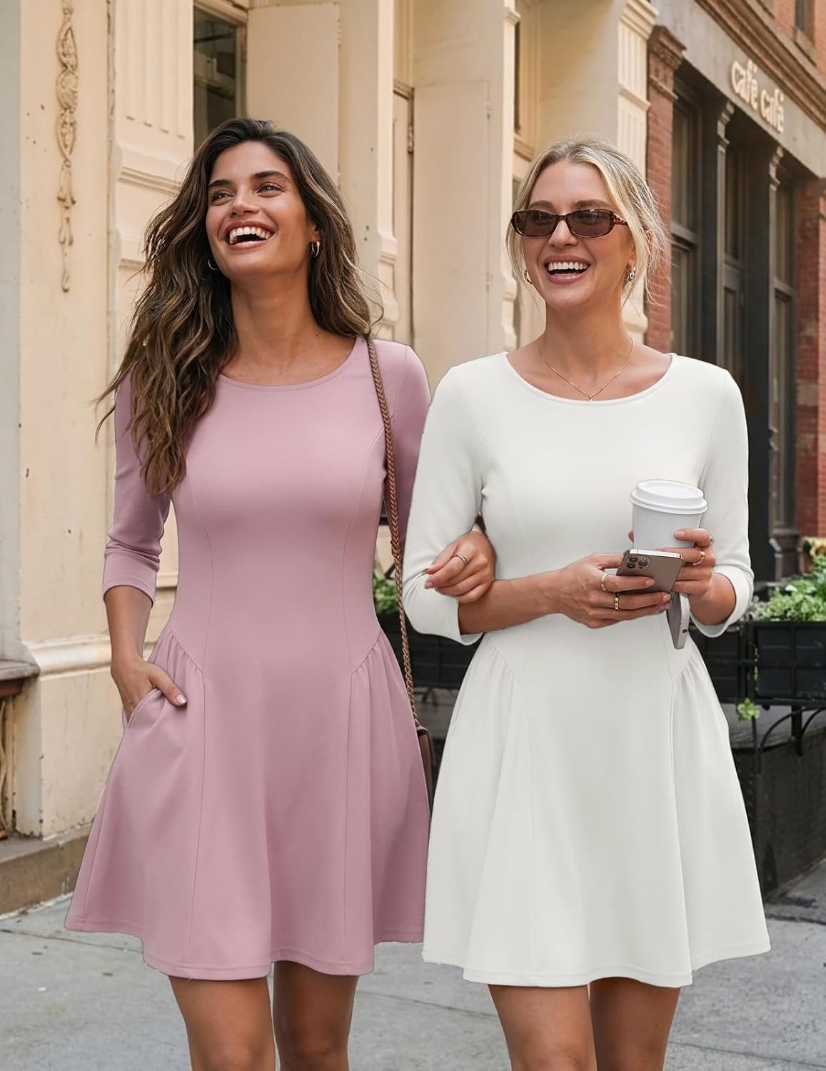 image:imageDRESSTELLS Cocktail Dresses for Women 2026 Short Fall Wedding Guest PartyWhite