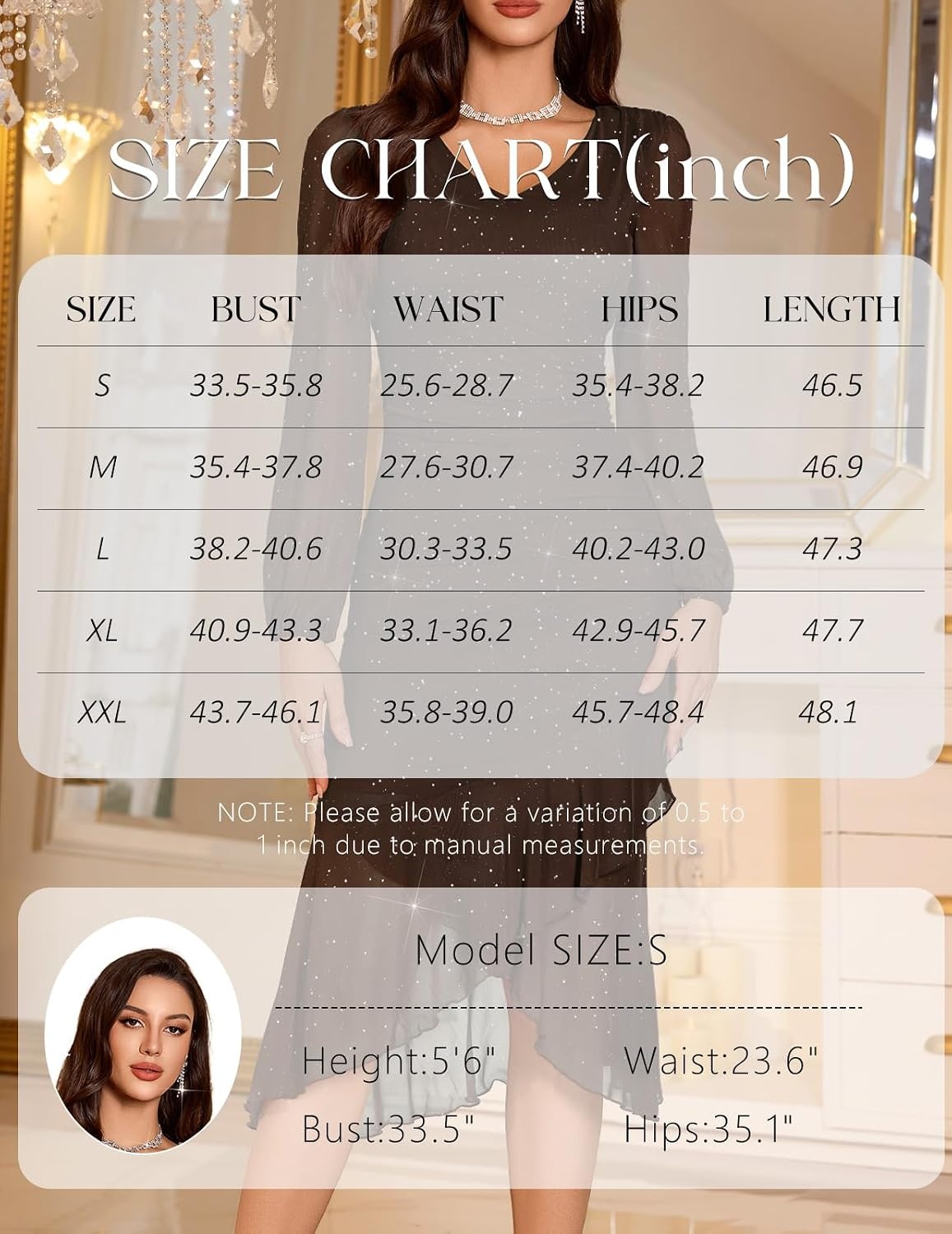 image:imageDRESSTELLS Cocktail Dresses for Women Formal Wedding Guest Sparkly EveningBrown