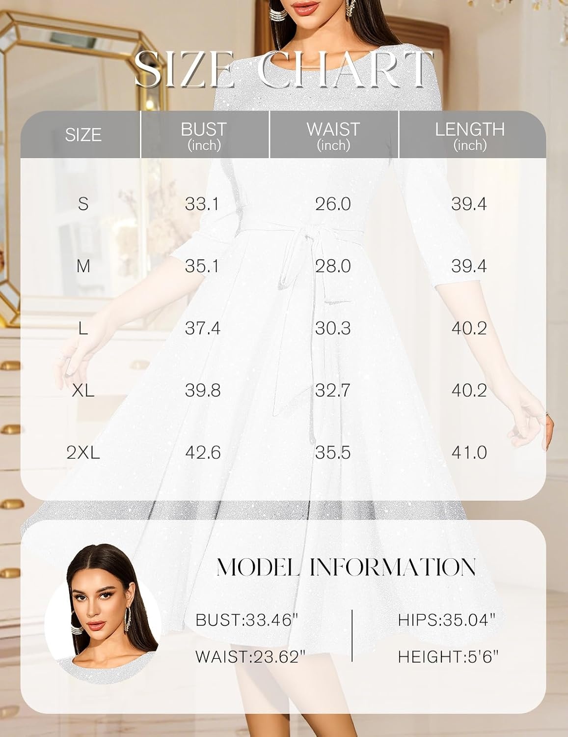 image:imageDRESSTELLS Womens Cocktail Dresses Sparkly Formal Wedding Guest EveningGlittersilver