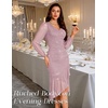 DRESSTELLS Cocktail Dresses for Women Formal Wedding Guest, Sparkly Evening(Blush)