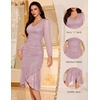 DRESSTELLS Cocktail Dresses for Women Formal Wedding Guest, Sparkly Evening(Blush)