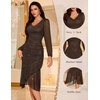 DRESSTELLS Cocktail Dresses for Women Formal Wedding Guest, Sparkly Evening(Brown)