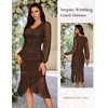 DRESSTELLS Cocktail Dresses for Women Formal Wedding Guest, Sparkly Evening(Brown)