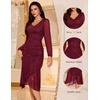 DRESSTELLS Cocktail Dresses for Women Formal Wedding Guest, Sparkly Evening(Burgundy)