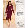 DRESSTELLS Cocktail Dresses for Women Formal Wedding Guest, Sparkly Evening(Burgundy)