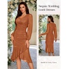 DRESSTELLS Cocktail Dresses for Women Formal Wedding Guest, Sparkly Evening(Caramel)