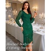 DRESSTELLS Cocktail Dresses for Women Formal Wedding Guest, Sparkly Evening(Dark Green)