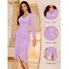 DRESSTELLS Cocktail Dresses for Women Formal Wedding Guest, Sparkly Evening(Lavender)