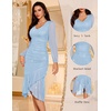 DRESSTELLS Cocktail Dresses for Women Formal Wedding Guest, Sparkly Evening(Skyblue)