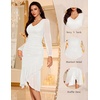 DRESSTELLS Cocktail Dresses for Women Formal Wedding Guest, Sparkly Evening(White)