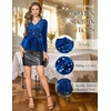 DRESSTELLS Sequin Velvet Party Tops for Women, Sparkly Christmas Blouses(Royal Blue)