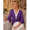 DRESSTELLS Women 3/4 Sleeve Sequin Tunic Top Sparkly Formal Blouses Shirt(Purple)