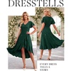 DRESSTELLS Women’s Cocktail Dress 2026, Sparkly Formal Wedding Guest Gala(Dark Green)