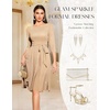 DRESSTELLS Women’s Cocktail Dresses, Sparkly Formal Wedding Guest Evening(Glitter_champagne)