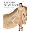 DRESSTELLS Women’s Cocktail Dresses, Sparkly Formal Wedding Guest Evening(Glitter_champagne)