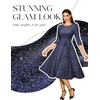 DRESSTELLS Women’s Cocktail Dresses, Sparkly Formal Wedding Guest Evening(Glitter_navy)