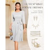 DRESSTELLS Women’s Cocktail Dresses, Sparkly Formal Wedding Guest Evening(Glitter_silver)