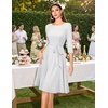 DRESSTELLS Women’s Cocktail Dresses, Sparkly Formal Wedding Guest Evening(Glitter_silver)