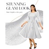 DRESSTELLS Women’s Cocktail Dresses, Sparkly Formal Wedding Guest Evening(Glitter_silver)