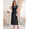 DRESSTELLS Women’s Sequin Formal Wedding Guest Dresses(Black)